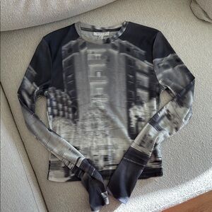 Top Shop Graphic Long Sleeve Top